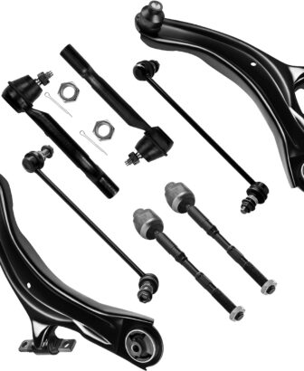 SCITOO 8pcs Front Suspension Kit Lower Control Arm with Ball Joints Outer Inner Tie Rod Ends Sway Bar Links for 2008-2013 for Nissan Rogue 2014-2015 for Nissan Rogue Select
