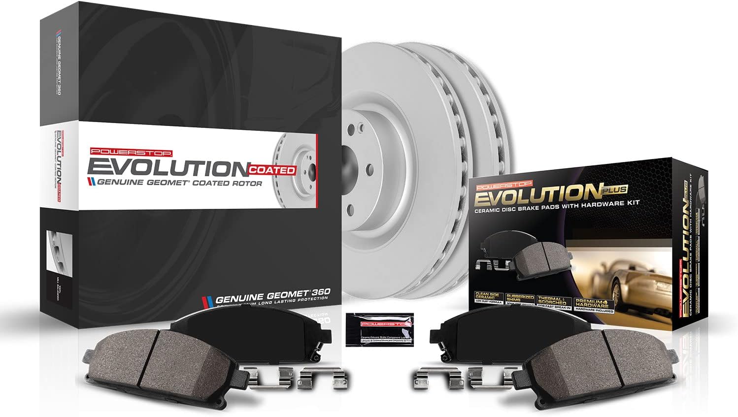 PowerStop Front Brake Kit for Nissan Kicks 2021-24 | Nissan Sentra 2020-25 - Z17 Ceramic Brake Pads + Fully Coated Disc Rotors Replacement, CRK9181